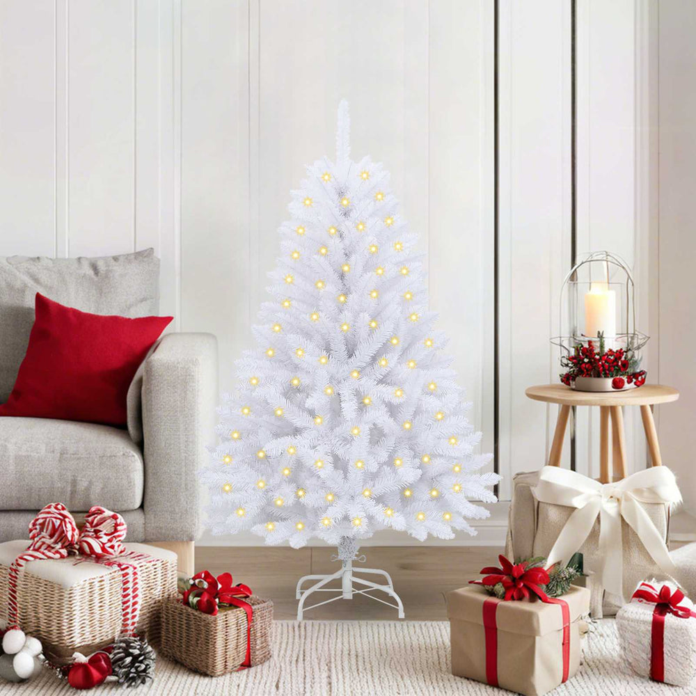 Artificial Christmas tree with 150 LED White 120 cm PVC and metal