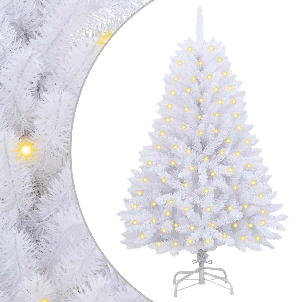 Artificial Christmas tree with 150 LED White 120 cm PVC and metal