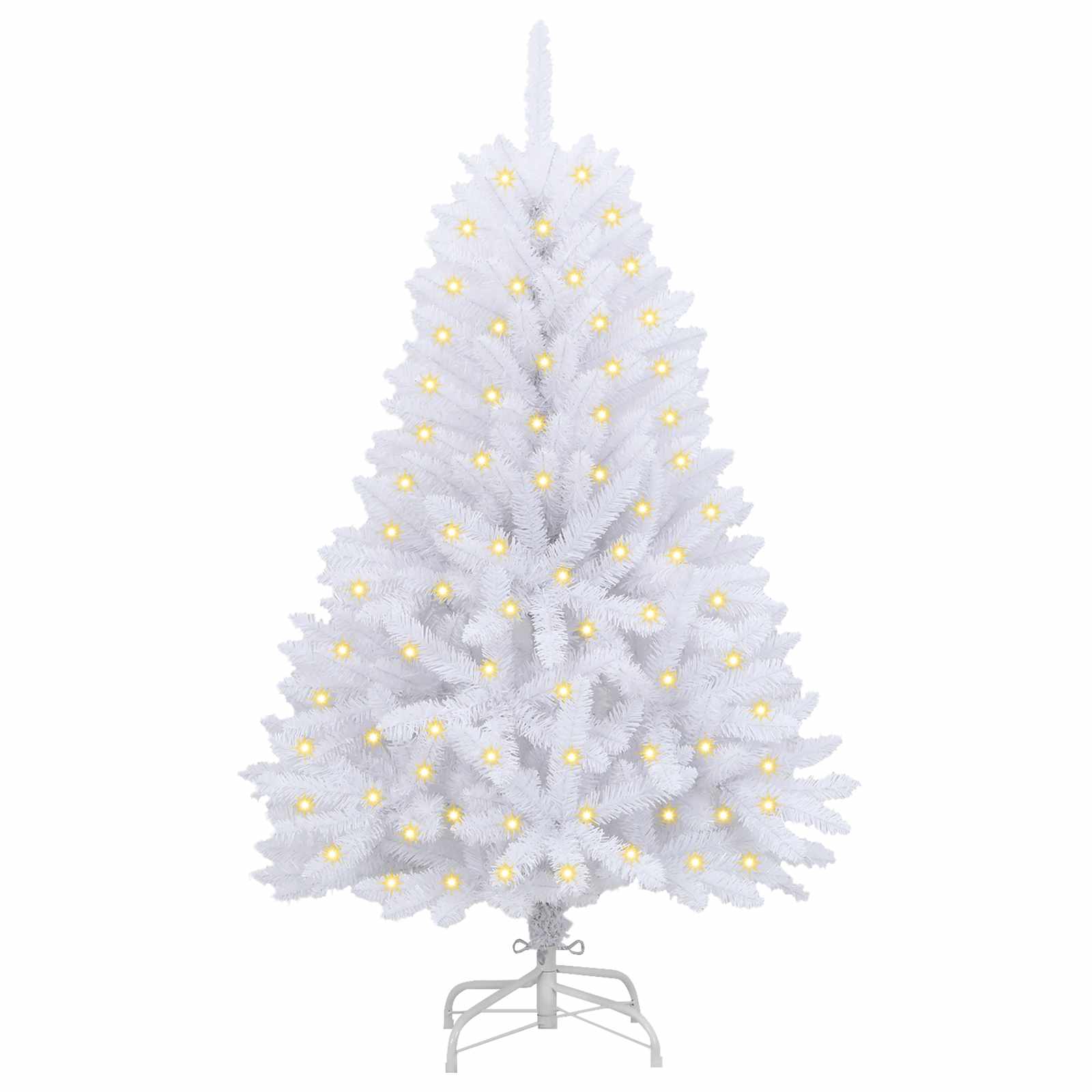 Mākslīgā Ziemassvētku eglīte ar 150 LED balta 120 cm PVC un metāls