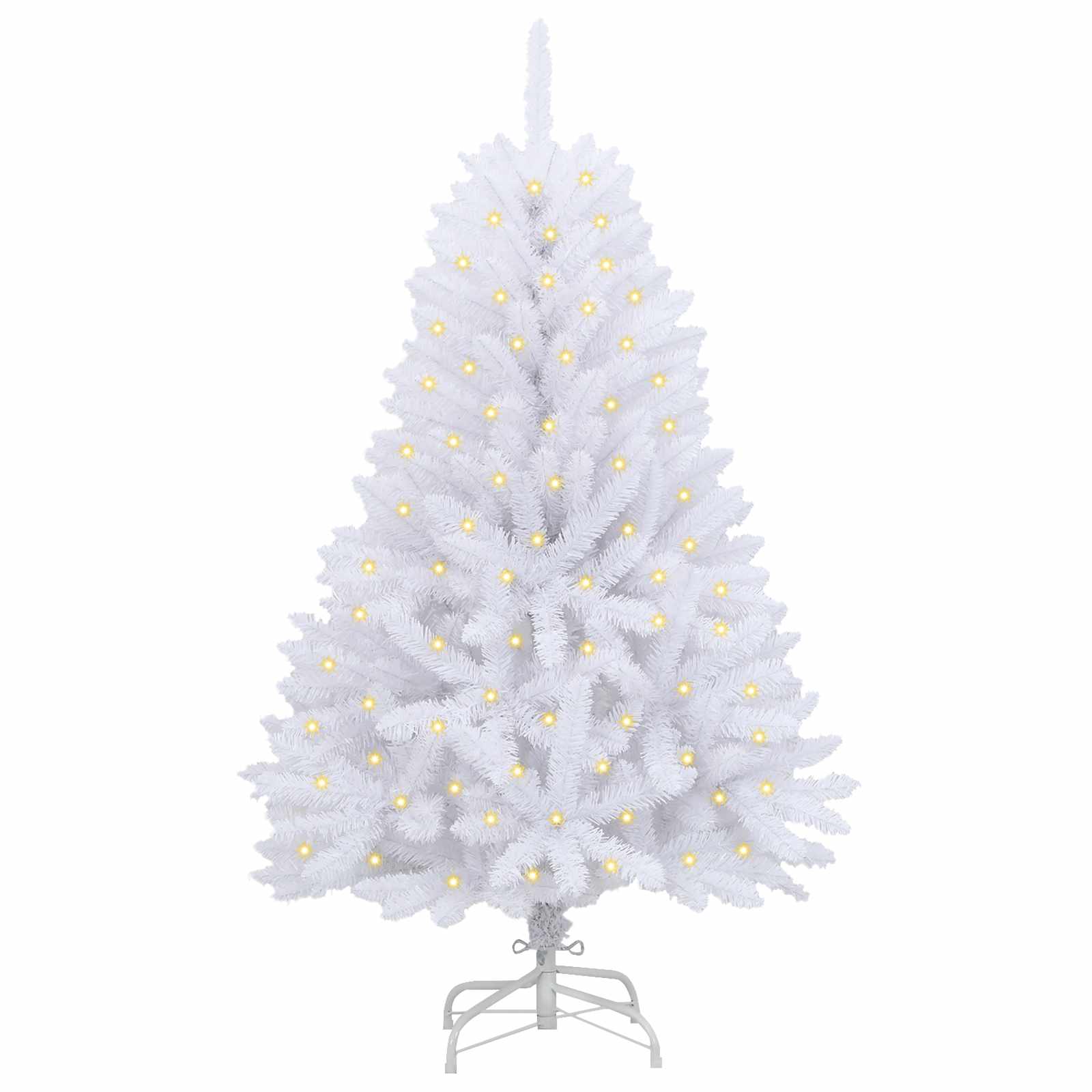 Dirbtinė Kalėdų eglutė su 150 LED Balta 150 cm PVC ir metalas