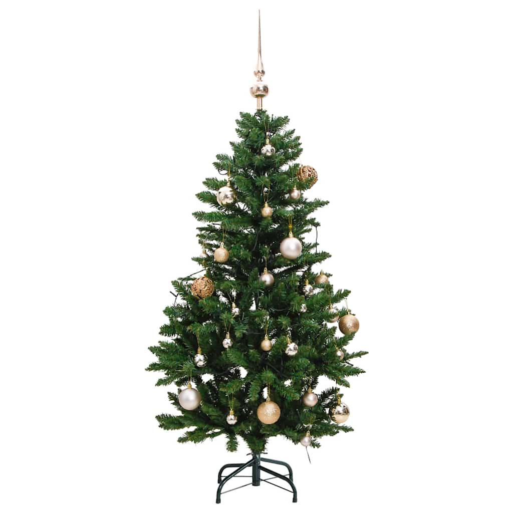 Kalėdų eglutė su šarnyrinėmis šakomis/LED/žaisliukais, 150cm