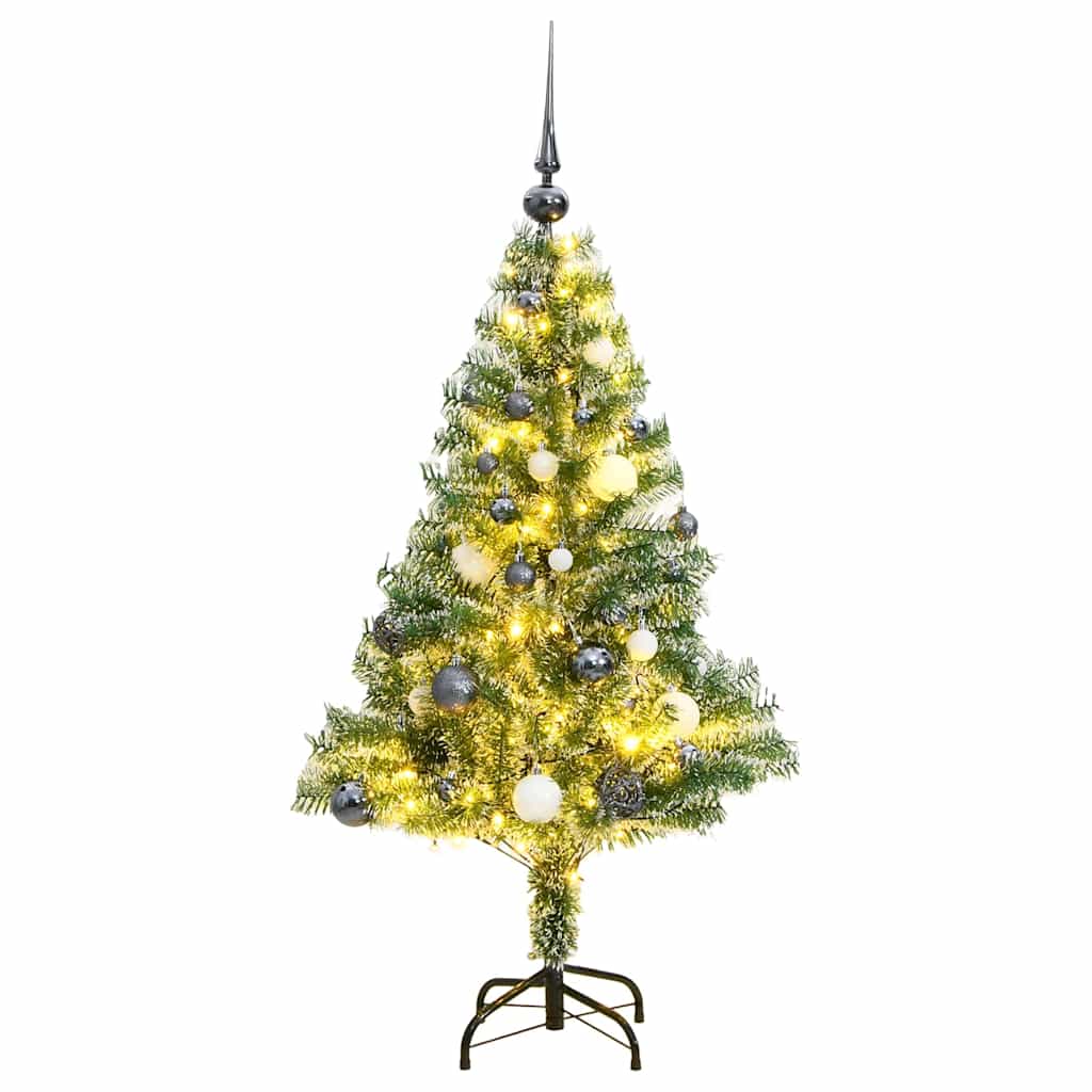 Dirbtinė Kalėdų eglutė su 150 LED, žaisliukais ir sniegu, 120cm