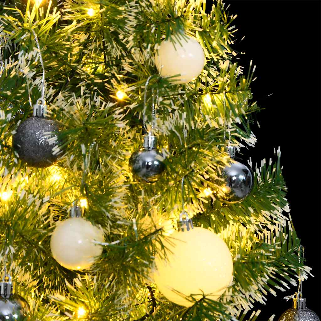 Artificial Christmas Tree with 150 LEDs, Decorations, and Snow, 150cm