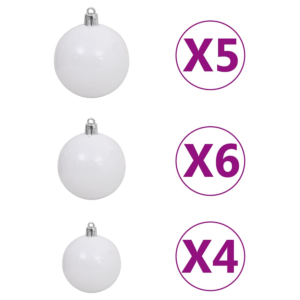 Ziemassvētku eglīte ar salokāmiem zariem/LED/rotājumiem, 150cm