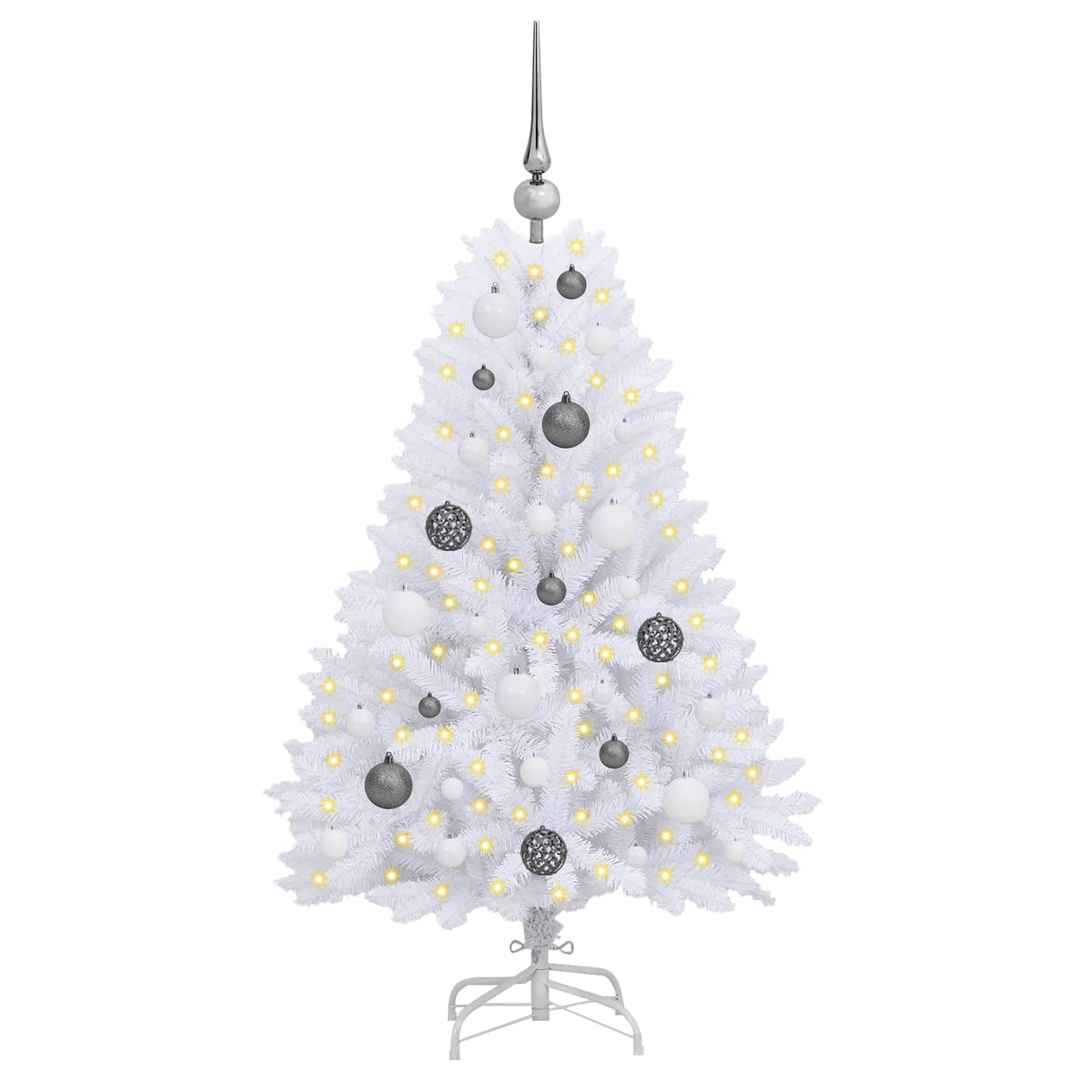 Dirbtinė Kalėdų eglutė 120 cm PVC ir Plienas Balta