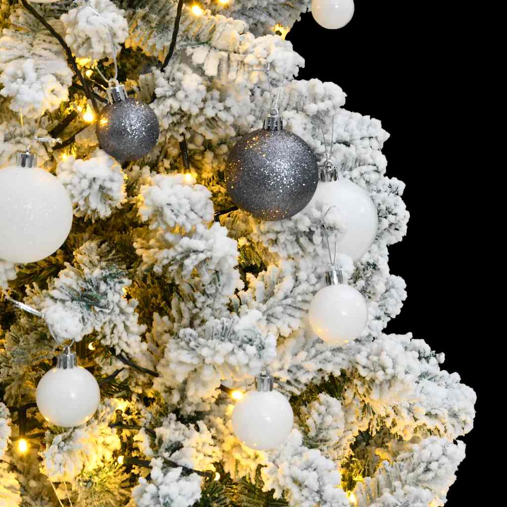 Kalėdų eglutė su šarnyrinėmis šakomis/LED/žaisliukais, 120cm