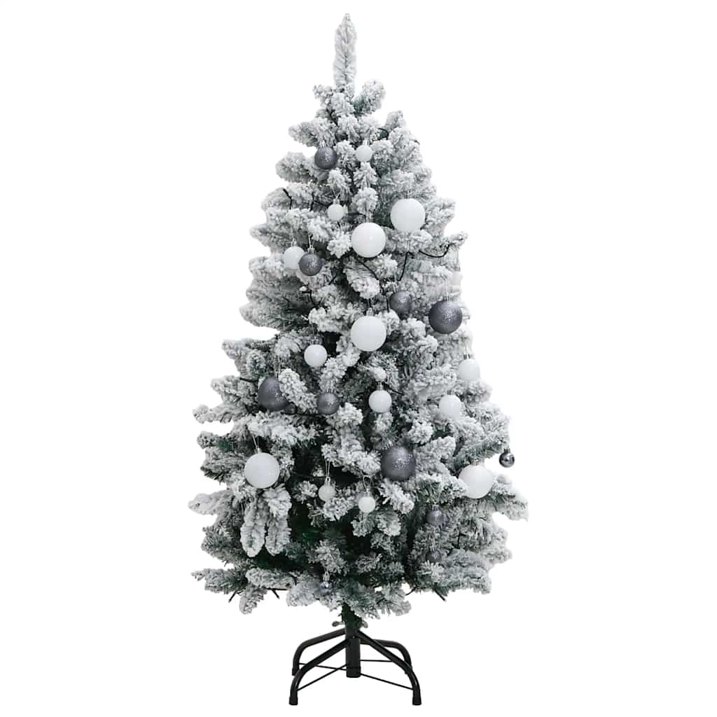 Kalėdų eglutė su šarnyrinėmis šakomis/LED/žaisliukais, 120cm