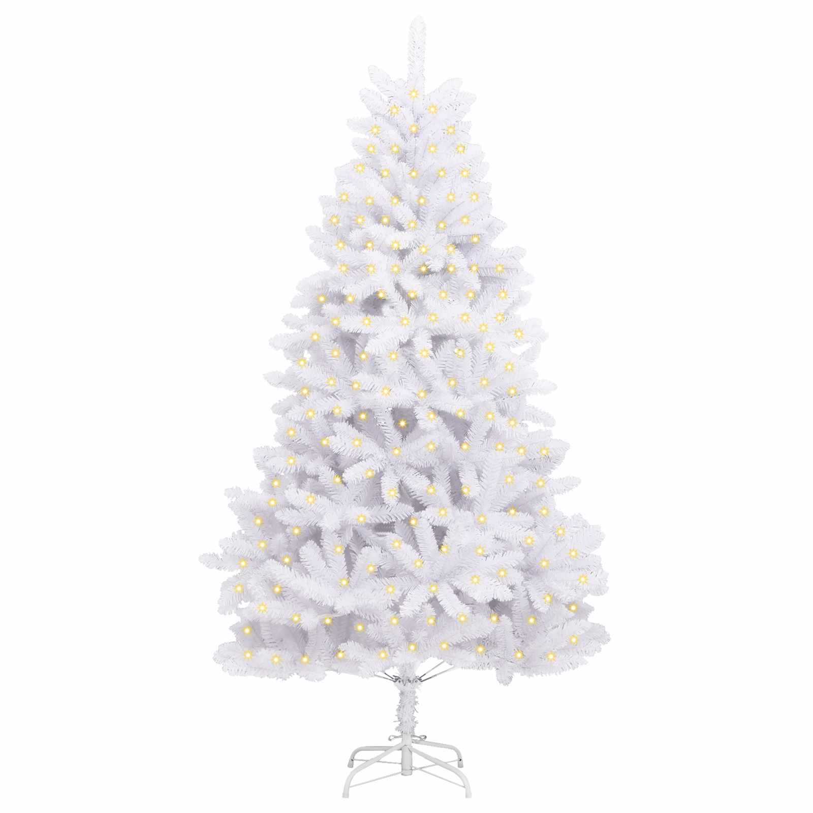 Dirbtinė Kalėdų eglutė su 300 LED Balta 180 cm PVC ir metalas