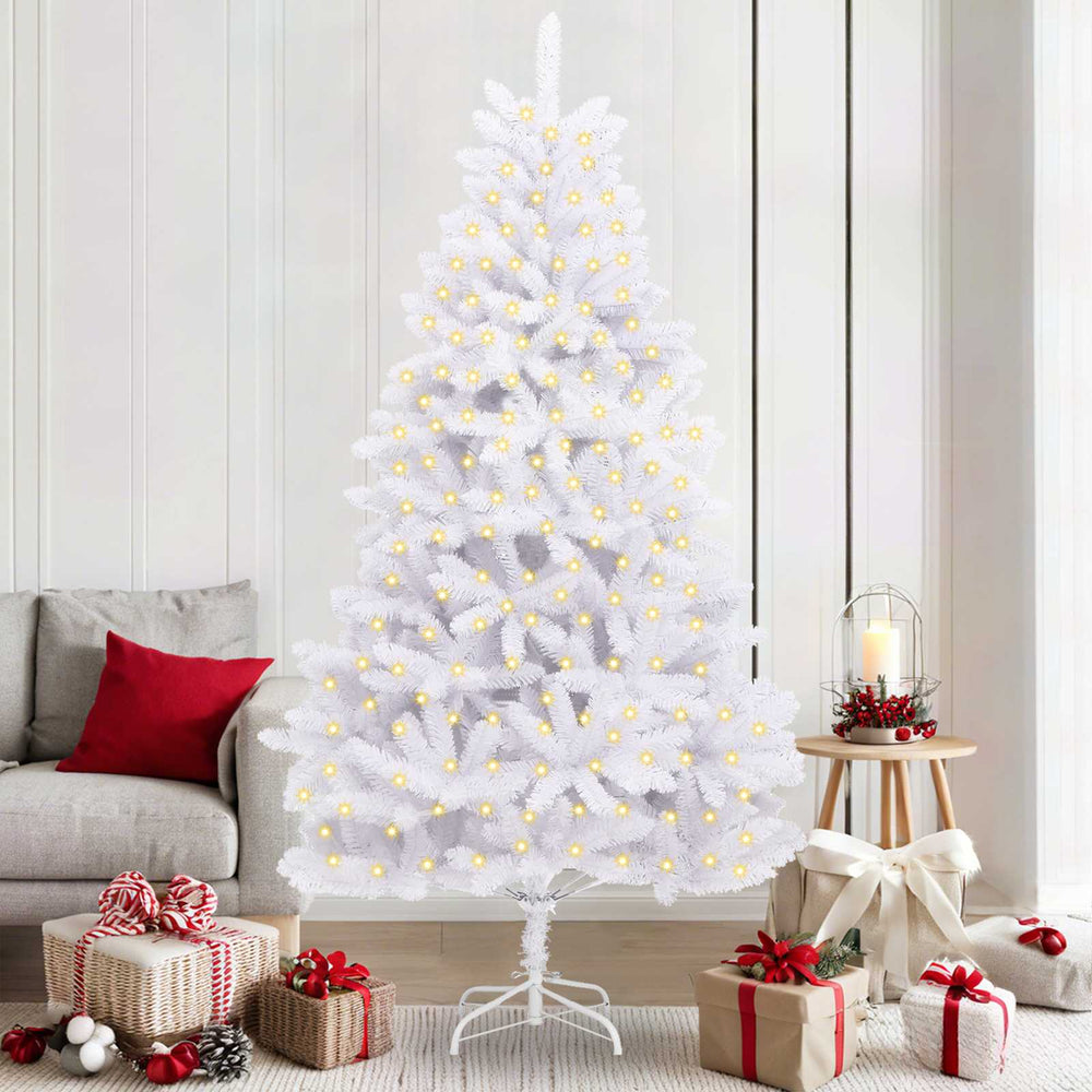 Artificial Christmas tree with 300 LED White 210 cm PVC and metal
