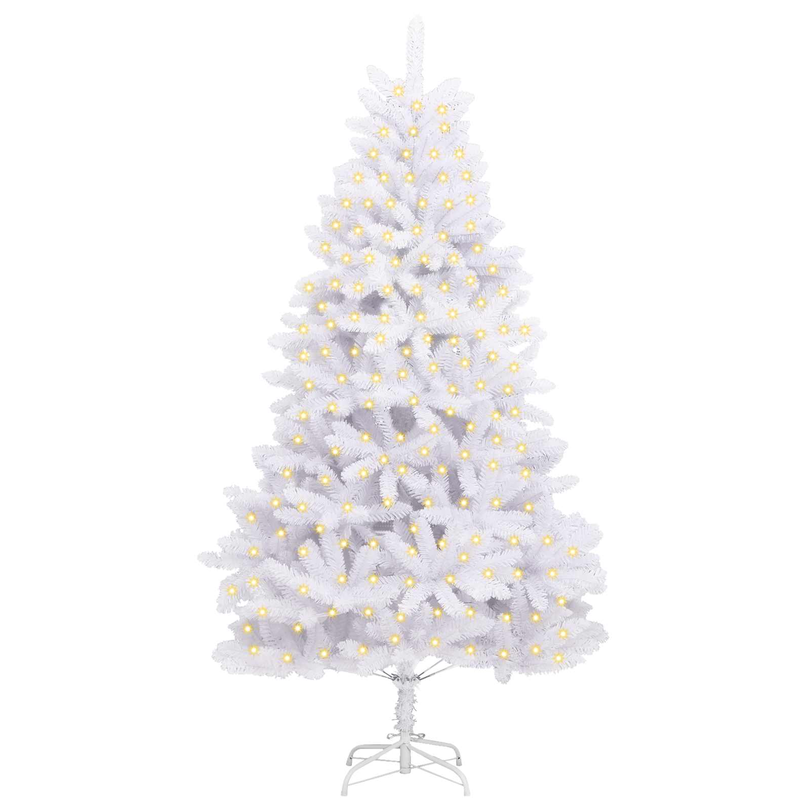 Dirbtinė Kalėdų eglutė su 300 LED Balta 210 cm PVC ir metalas