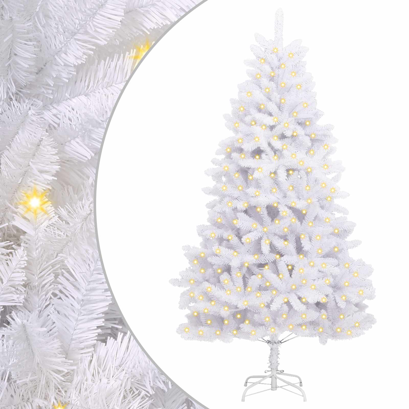 Dirbtinė Kalėdų eglutė su 300 LED Balta 240 cm PVC ir metalas