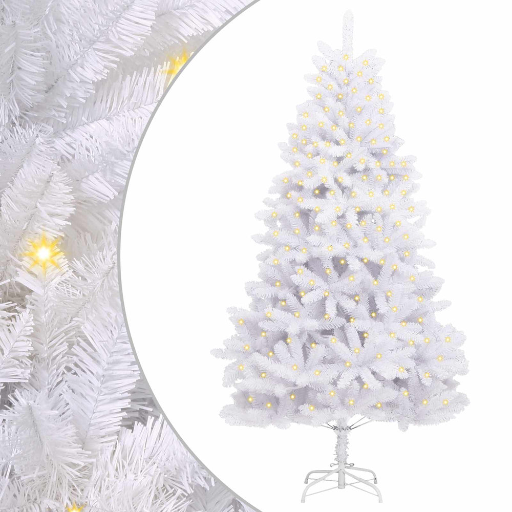 Artificial Christmas Tree with 300 LED White 300 cm PVC and Metal