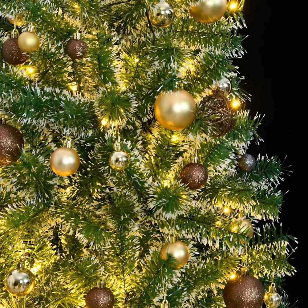 Dirbtinė Kalėdų eglutė su 300 LED/žaisliukais ir sniegu, 210cm