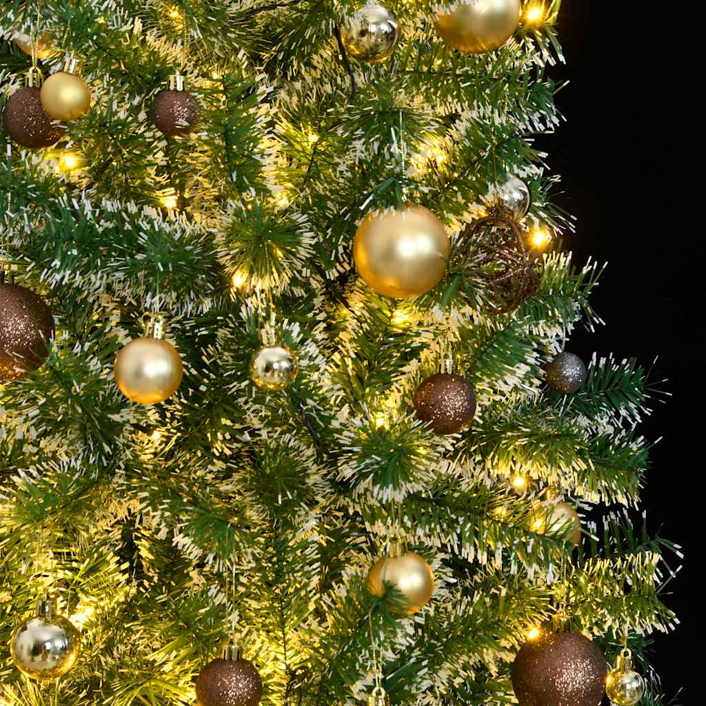 Dirbtinė Kalėdų eglutė su 300 LED/žaisliukais ir sniegu, 240cm