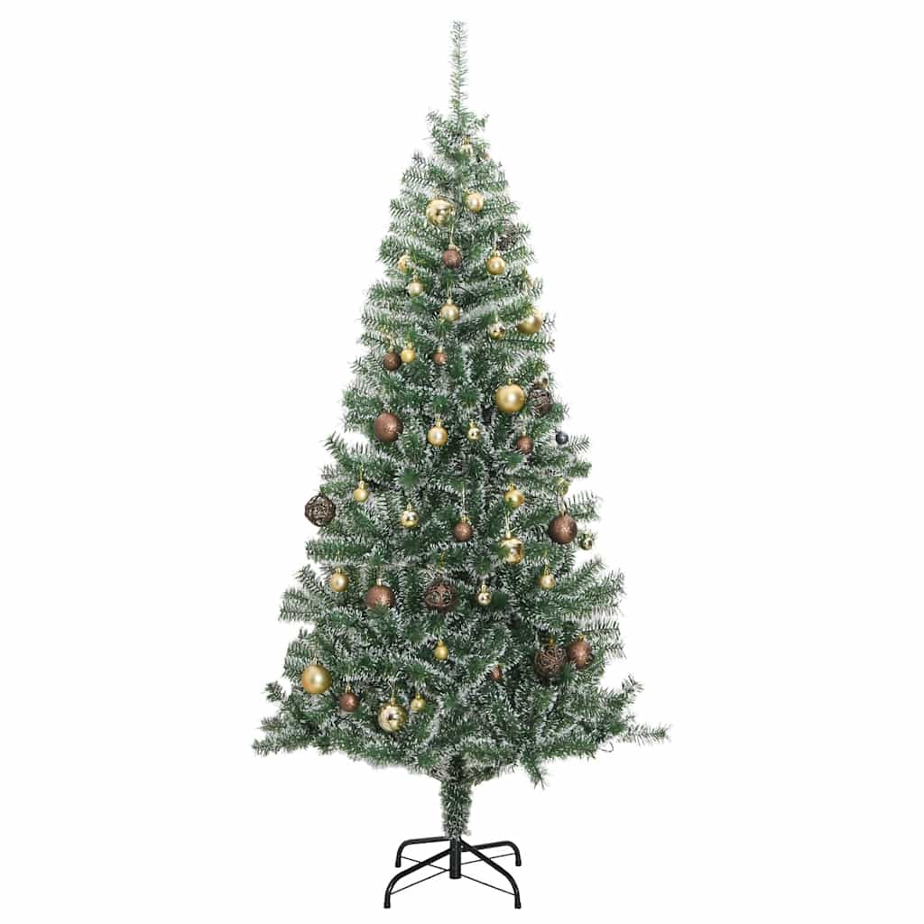 Dirbtinė Kalėdų eglutė su 300 LED/žaisliukais ir sniegu, 240cm