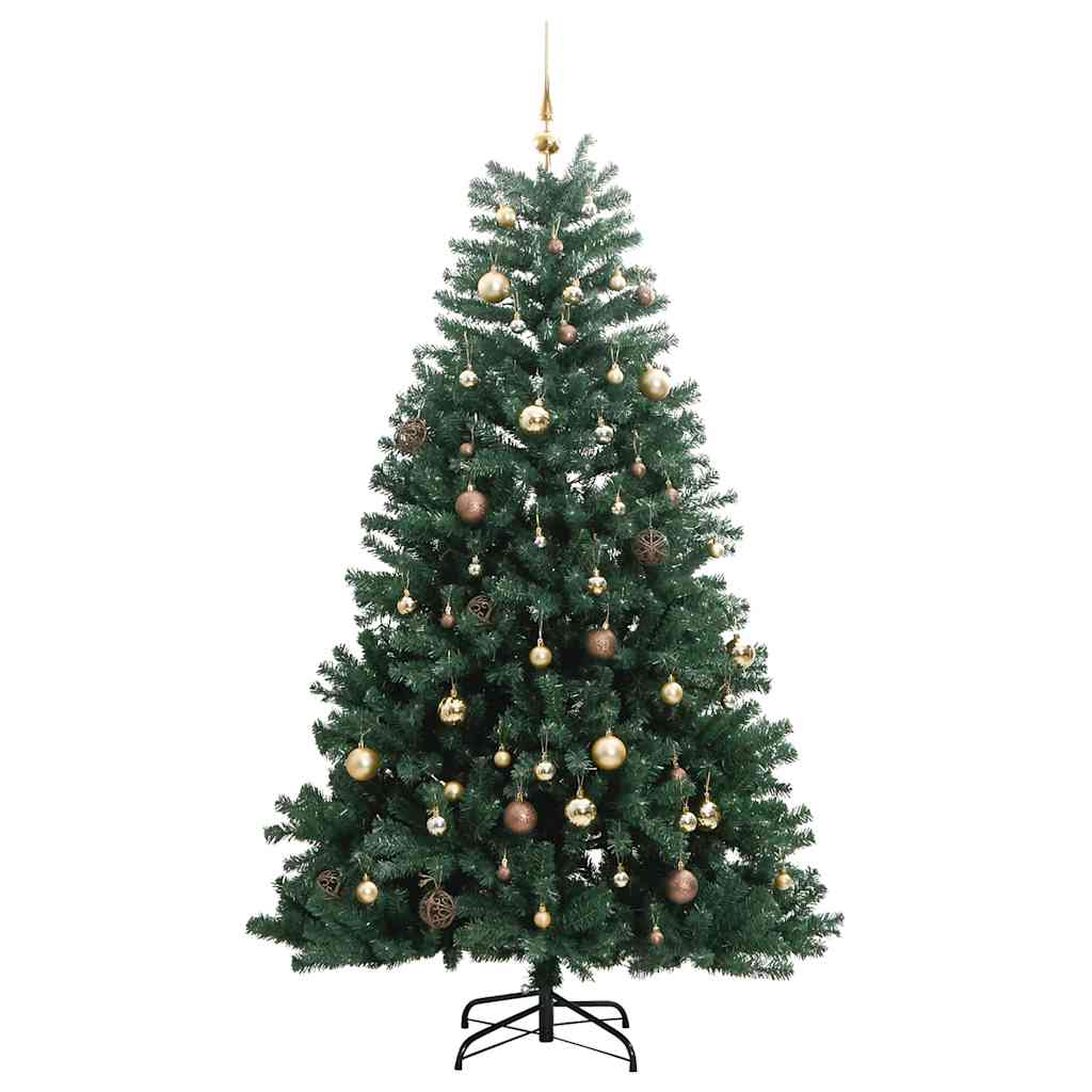 Kalėdų eglutė su šarnyrinėmis šakomis/LED/žaisliukais, 240cm