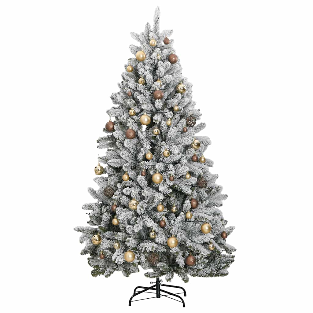 Kalėdų eglutė su šarnyrinėmis šakomis/LED/žaisliukais, 210cm