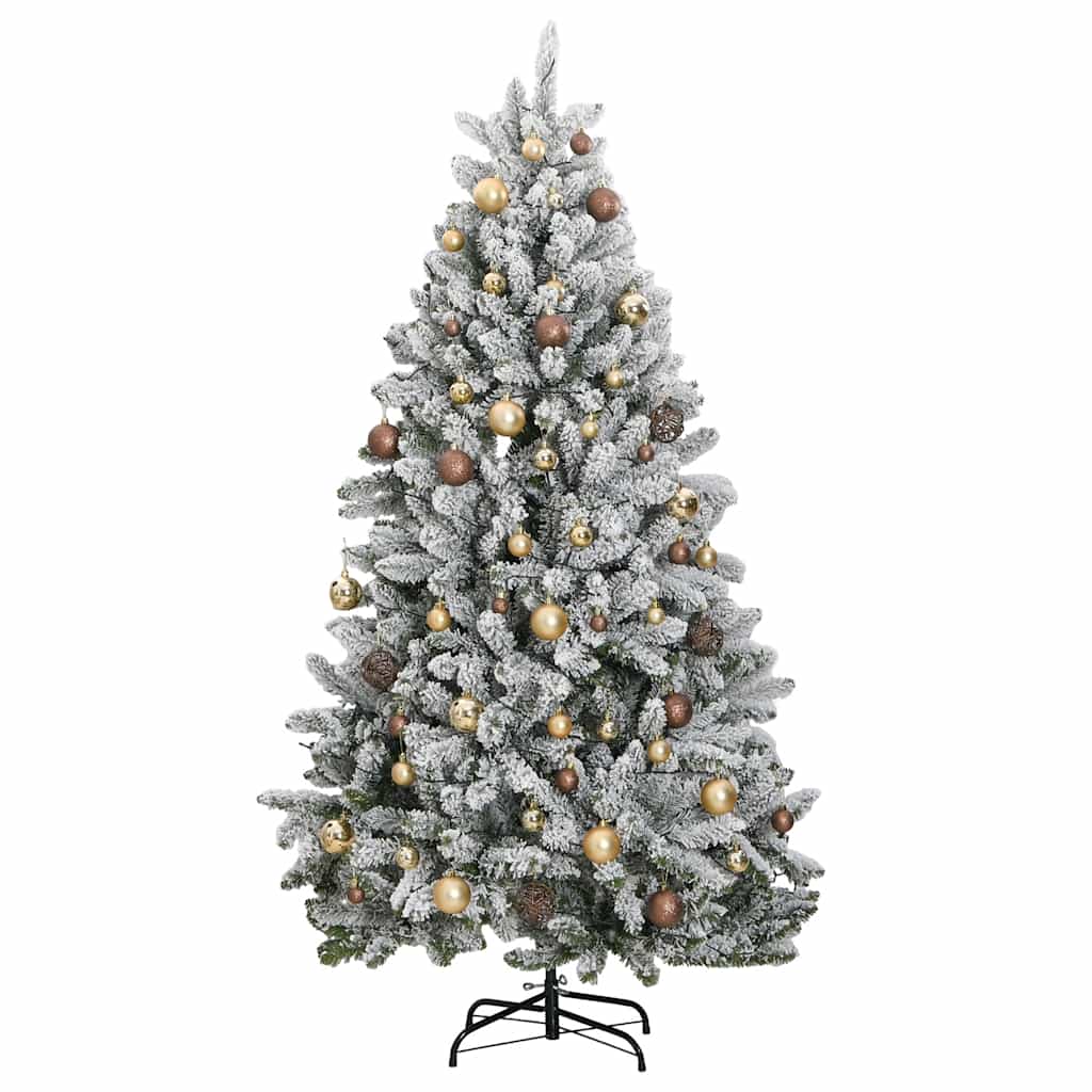 Kalėdų eglutė su šarnyrinėmis šakomis/LED/žaisliukais, 240cm