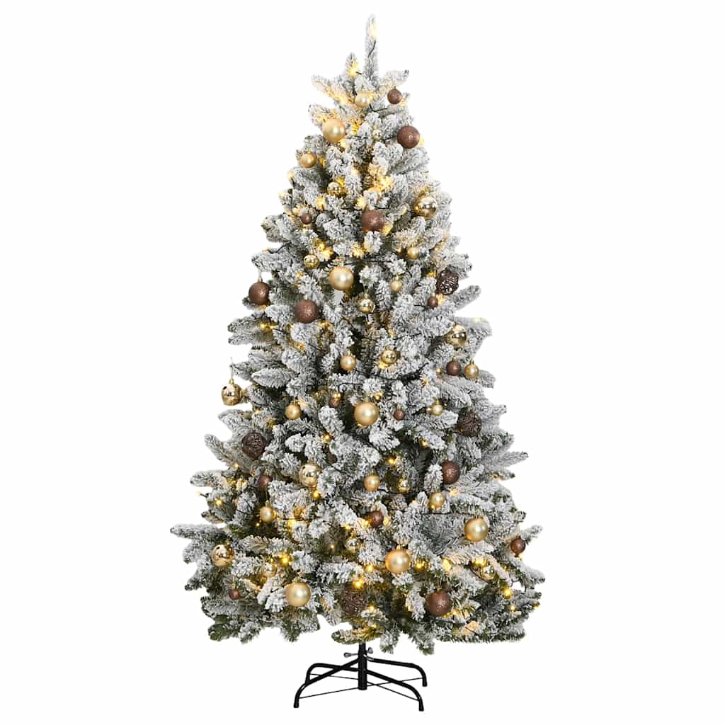 Kalėdų eglutė su šarnyrinėmis šakomis/LED/žaisliukais, 270cm