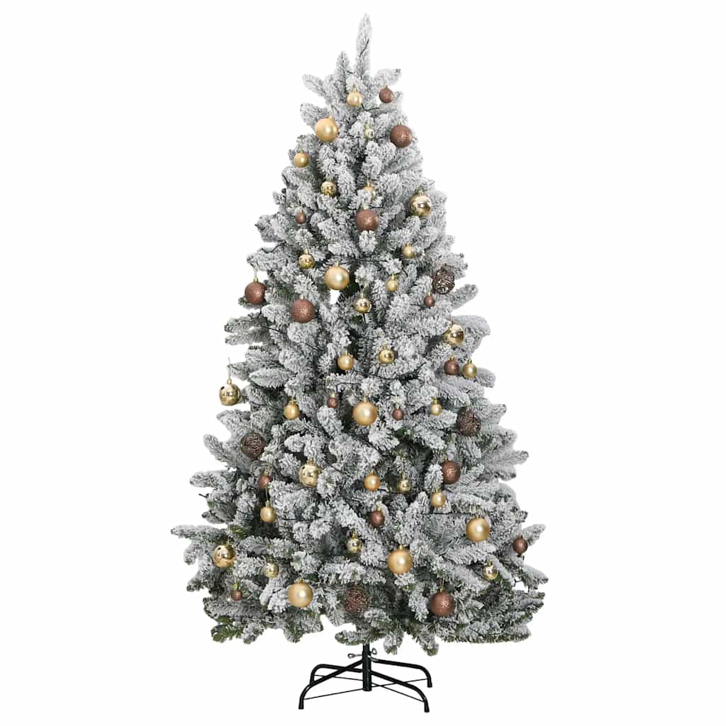 Kalėdų eglutė su šarnyrinėmis šakomis/LED/žaisliukais, 270cm