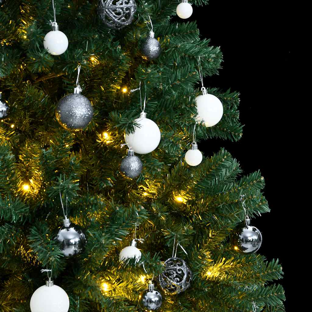 Christmas tree with hinged branches/LED/ornaments, 210cm