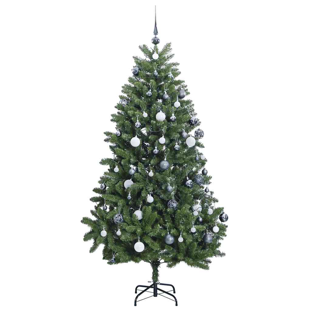 Kalėdų eglutė su šarnyrinėmis šakomis/LED/žaisliukais, 270cm
