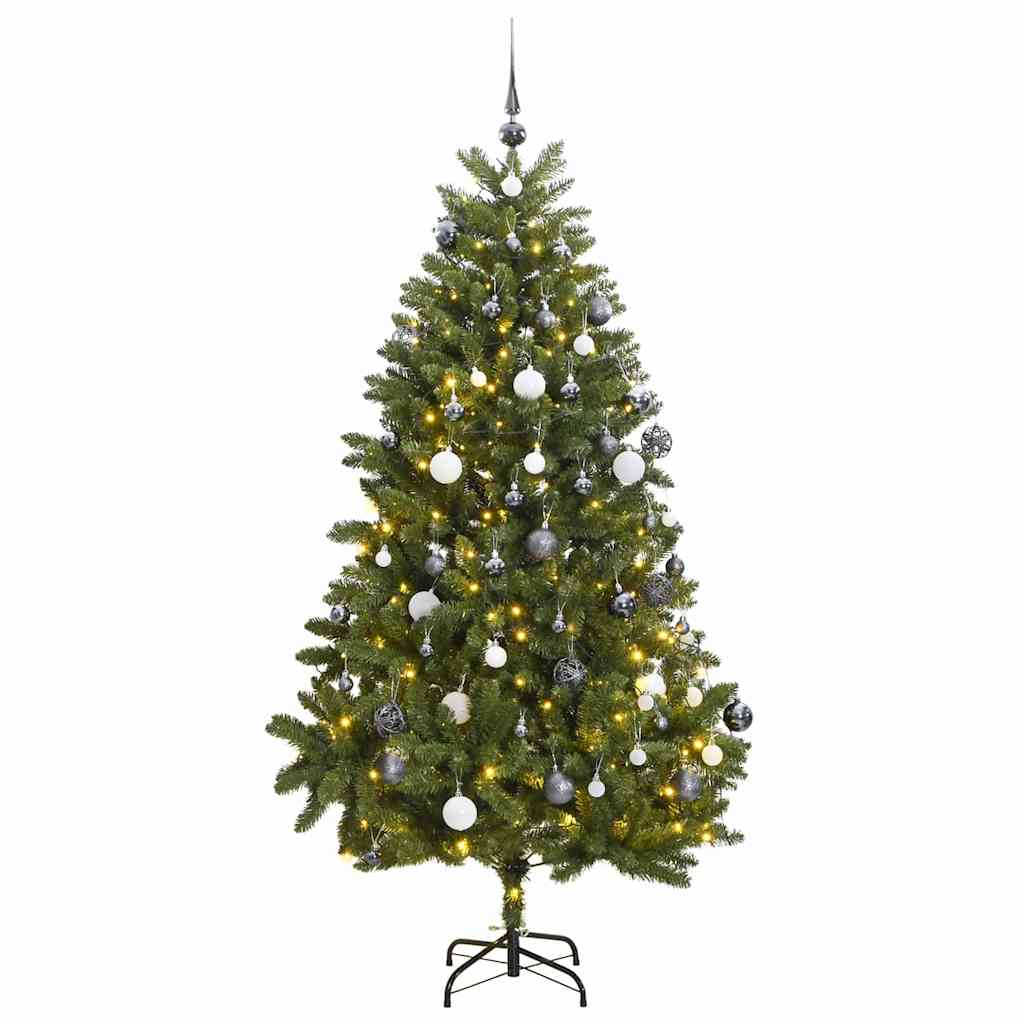 Kalėdų eglutė su šarnyrinėmis šakomis/LED/žaisliukais, 300cm