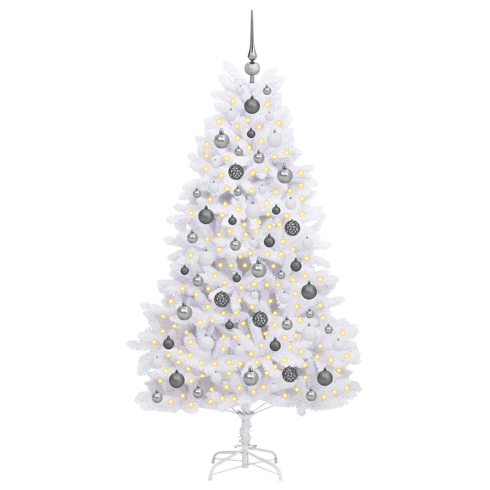 Mākslīgā Ziemassvētku eglīte Balta 90 x 90 x 180 cm PVC un metāls