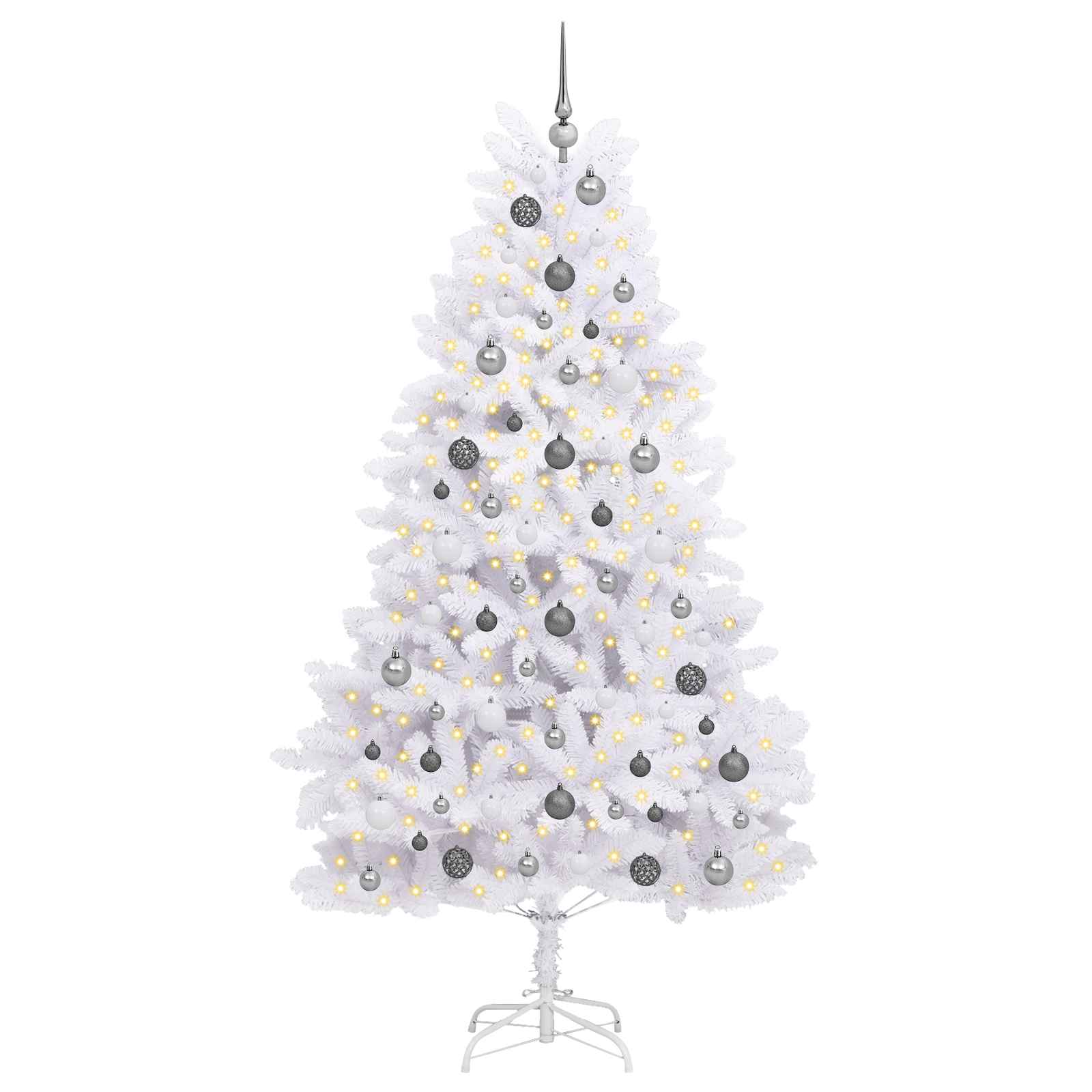 Dirbtinė Kalėdų eglutė Balta 106 x 106 x 210 cm PVC ir metalas