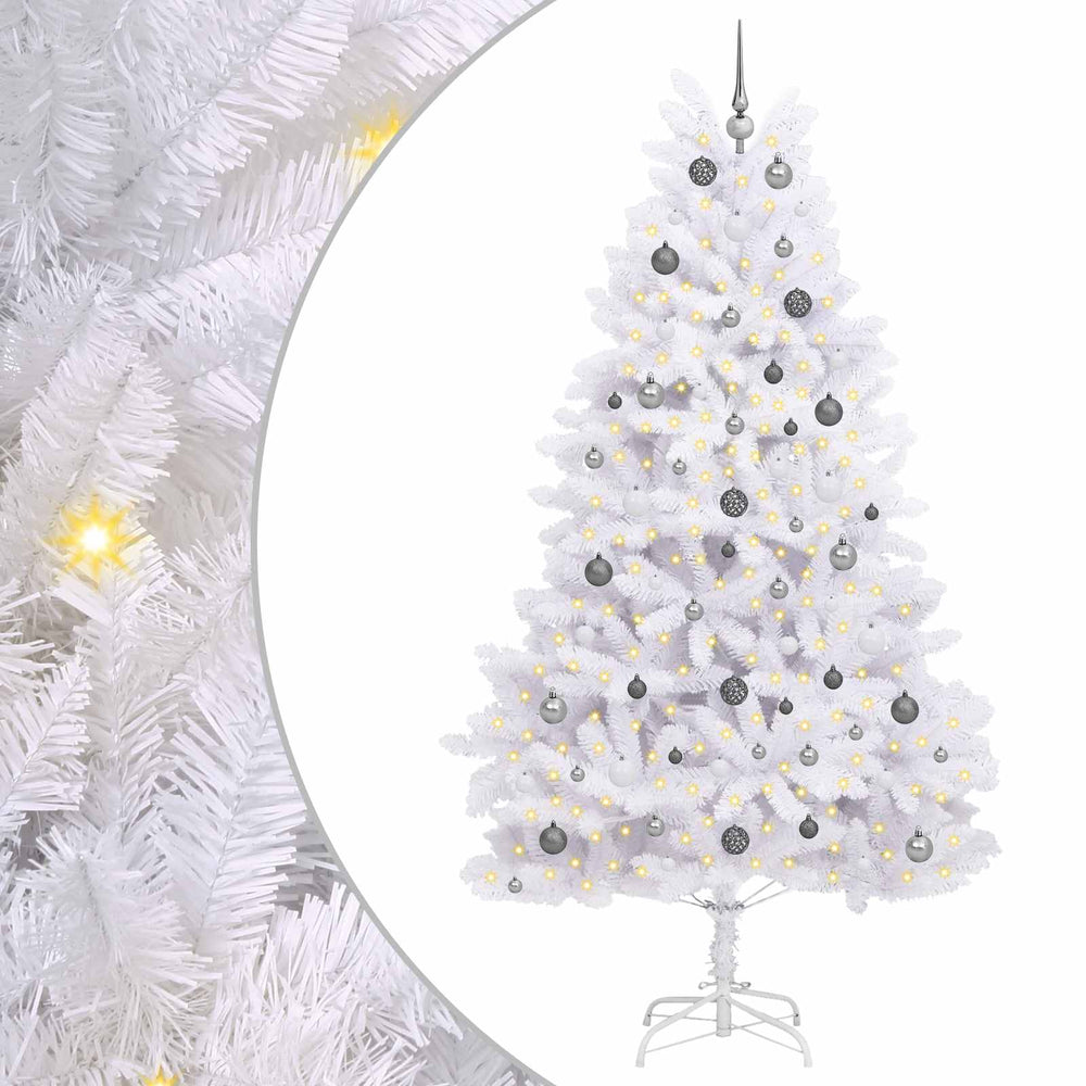 Artificial Christmas Tree White 120 x 120 x 240 cm PVC and Metal
