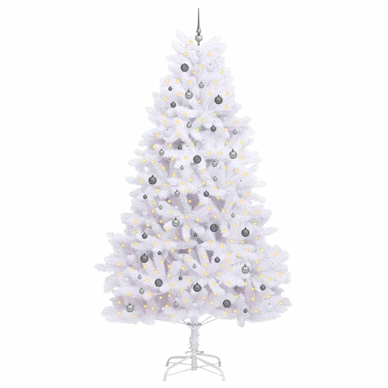 Dirbtinė Kalėdų eglutė Balta 138 x 138 x 300 cm PVC ir metalas