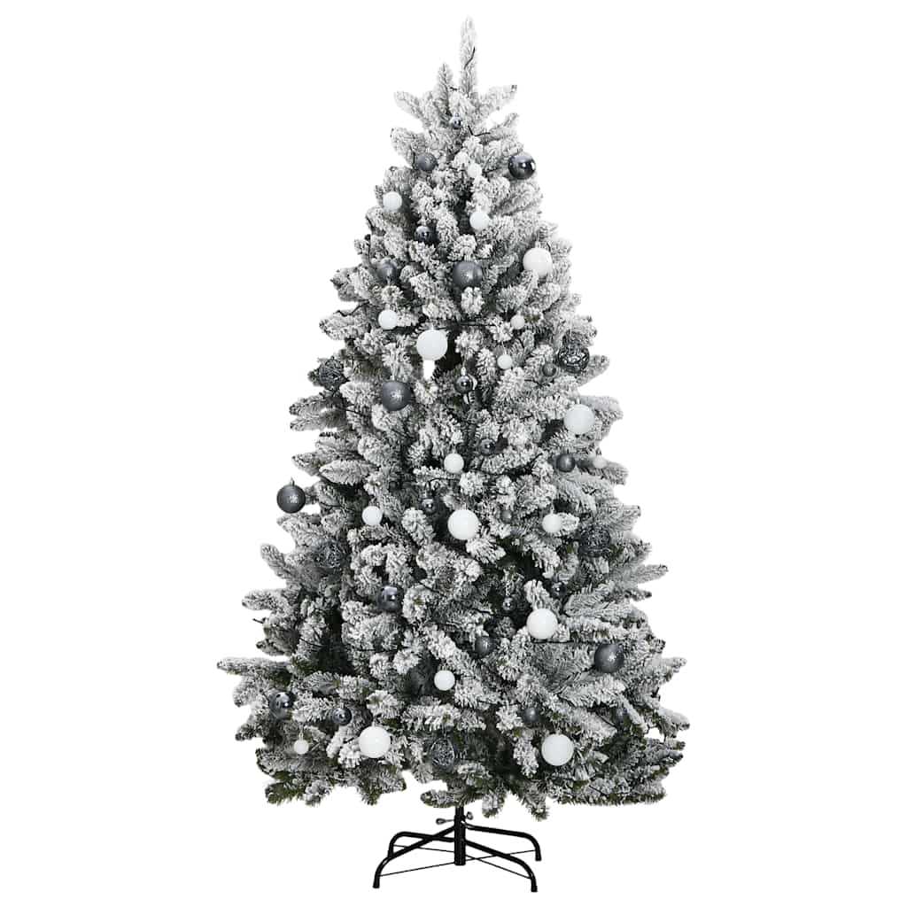 Kalėdų eglutė su šarnyrinėmis šakomis/LED/žaisliukais, 210cm