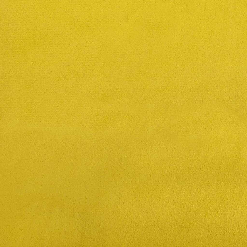 Sofos komplektas, 3 dalių, geltonos spalvos, aksomas