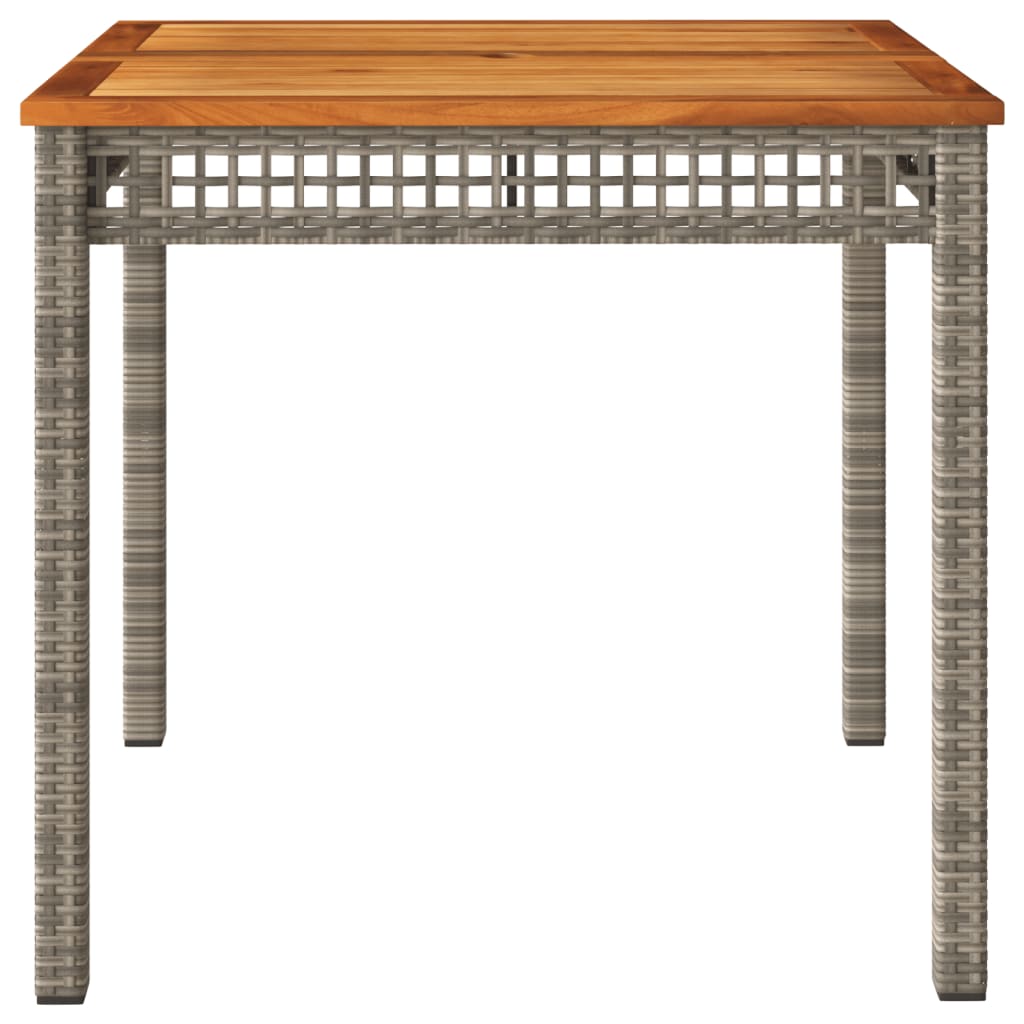 Dārza galds, pelēks, 80x80x75cm, polirotangs un akācija