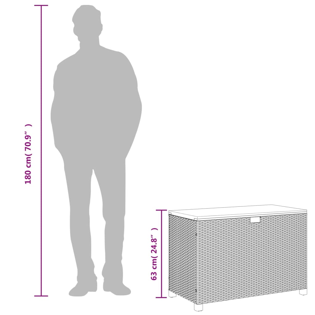 Lauko daiktadėžė, 110 cm, poliratanas ir akacija