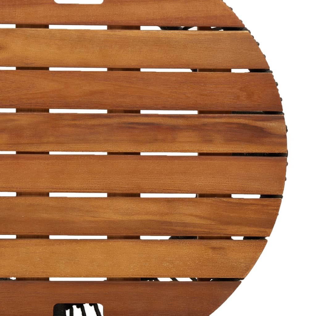 Side garden tables, 2 pcs., black, poly rattan