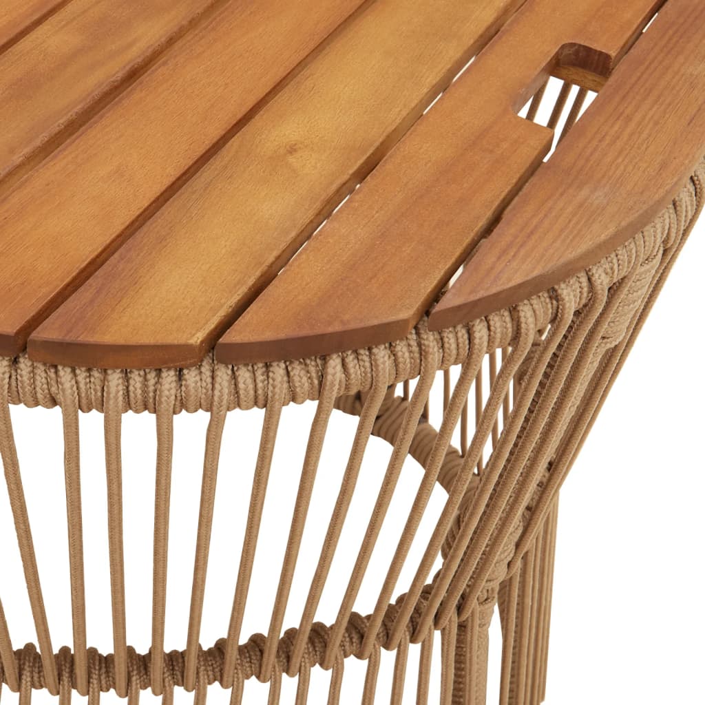Side Table for Garden, 2 pcs, Sand, Poly Rattan