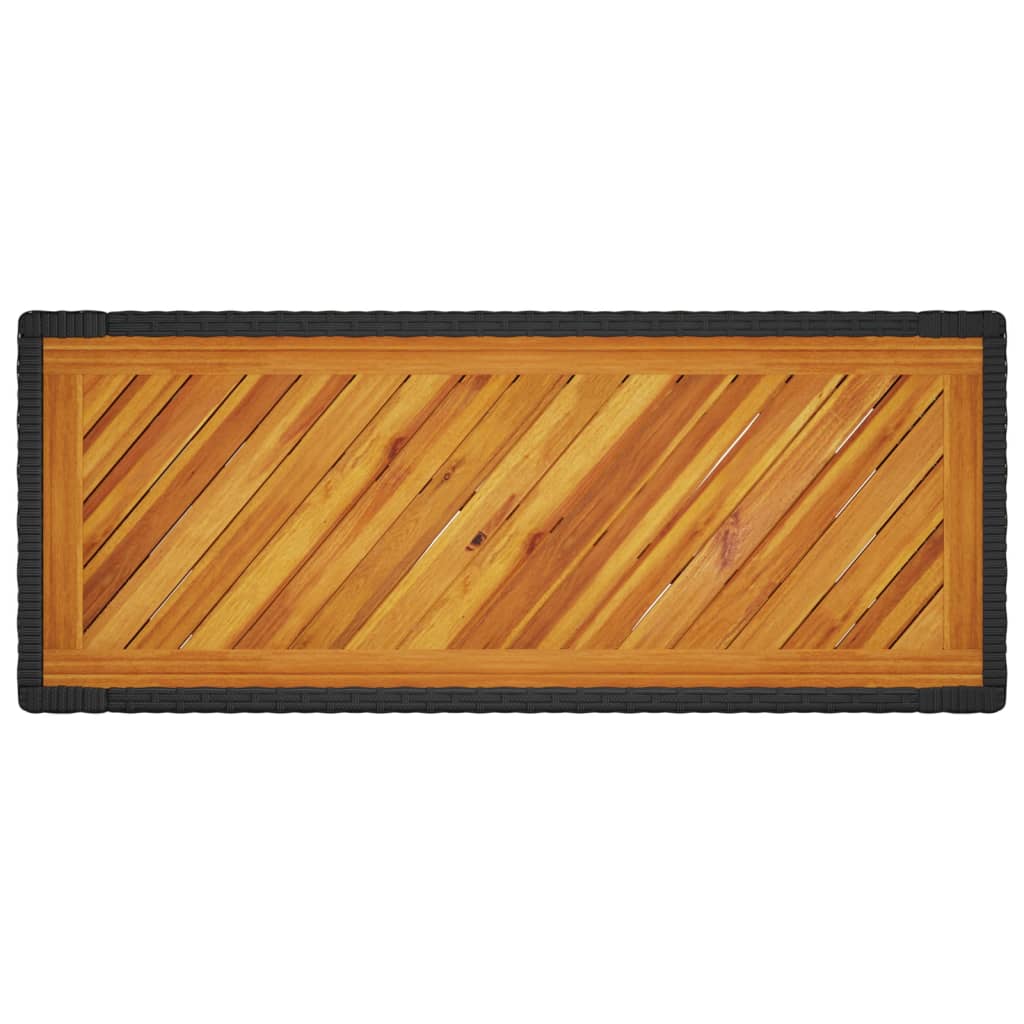 Galds ar koka virsmu, melns, 100x40x75cm, pīts (polirotangs)