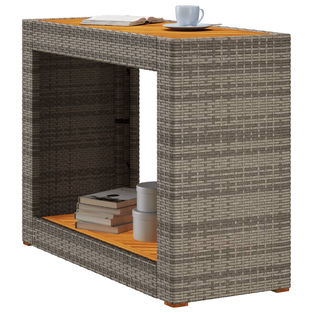 Galds ar koka virsmu, pelēks, 100x40x75cm, polirotangs
