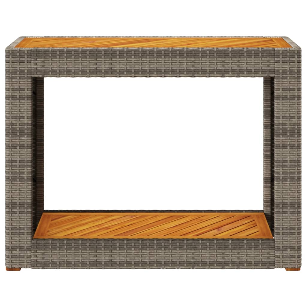 Galds ar koka virsmu, pelēks, 100x40x75cm, polirotangs