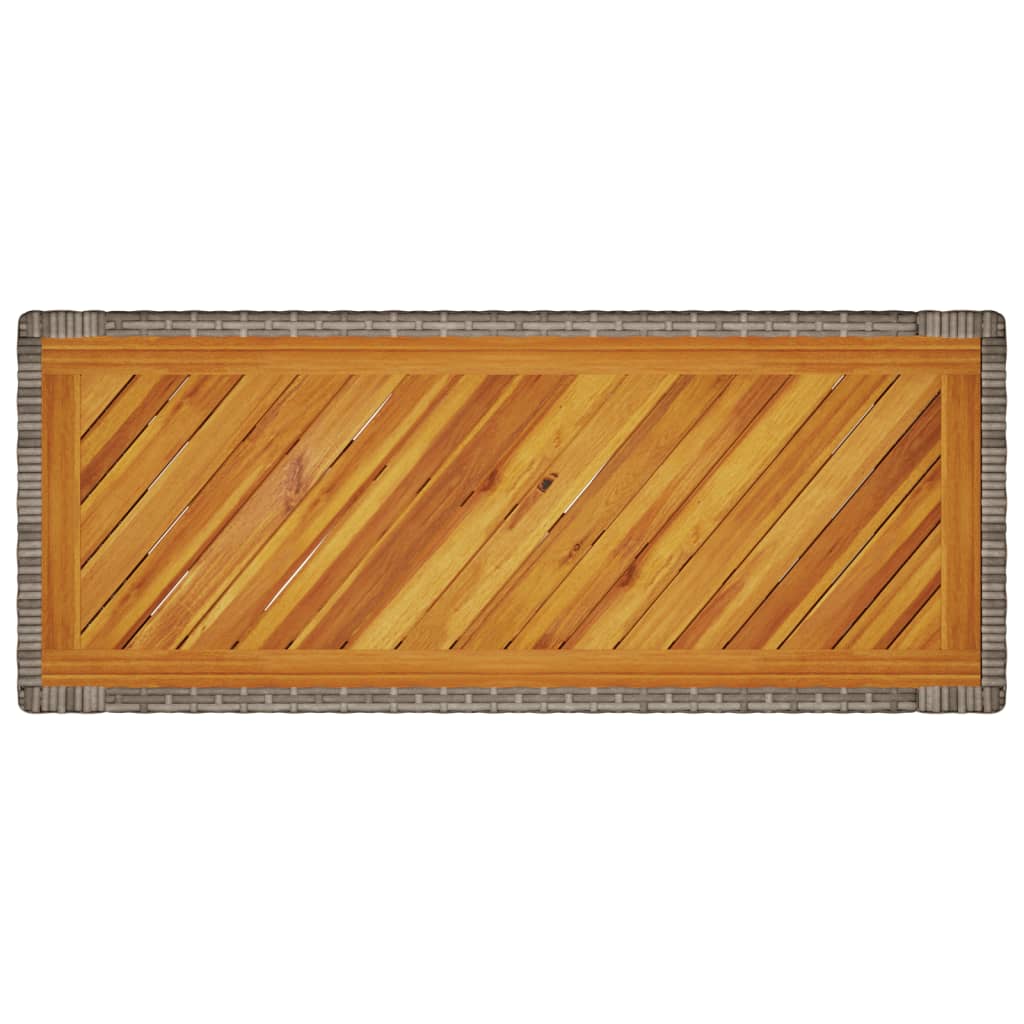 Galds ar koka virsmu, pelēks, 100x40x75cm, polirotangs