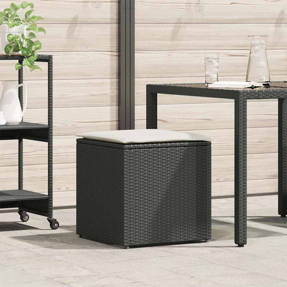 Pillow Box Black 50x50x50 cm Poly Rattan