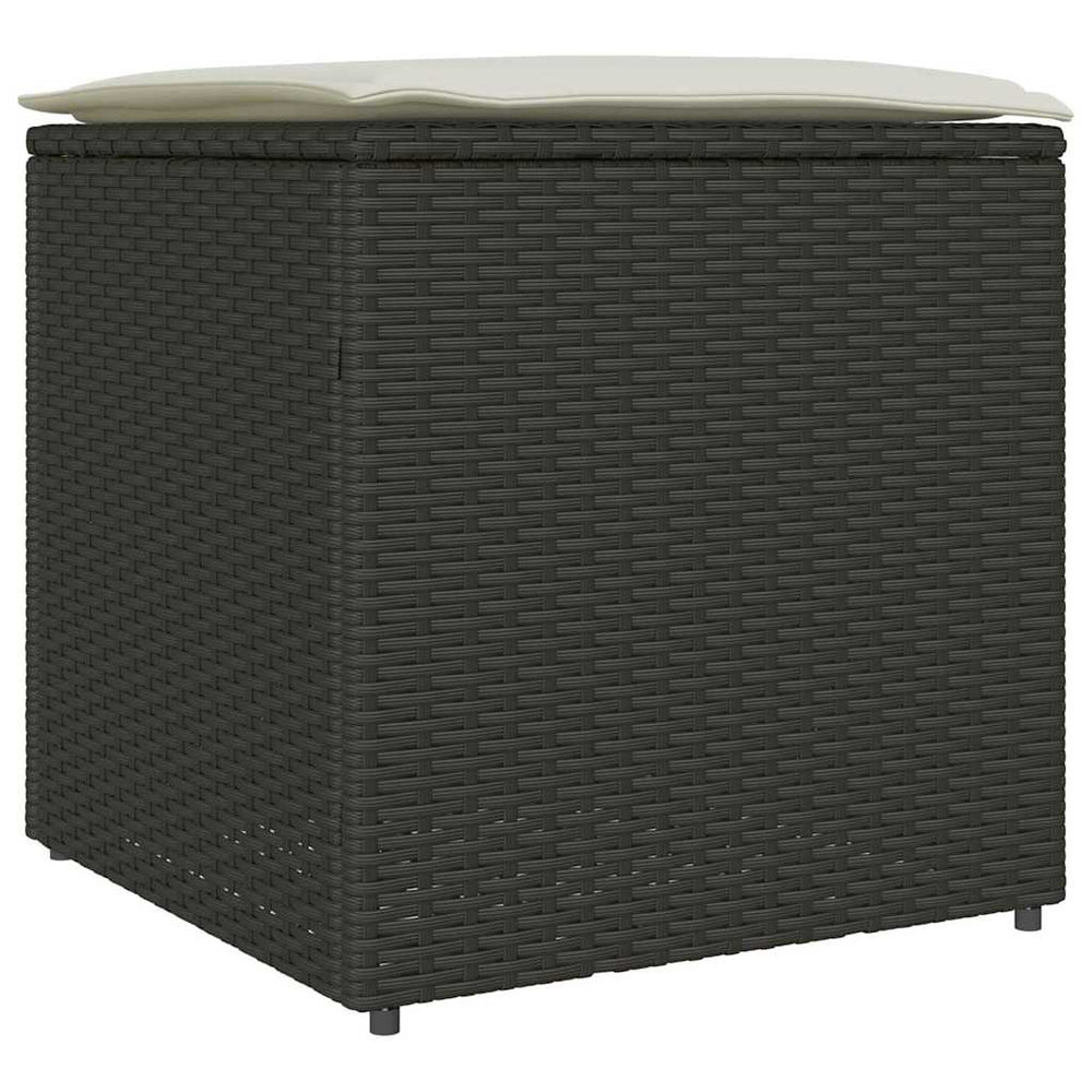 Pillow Box Black 50x50x50 cm Poly Rattan