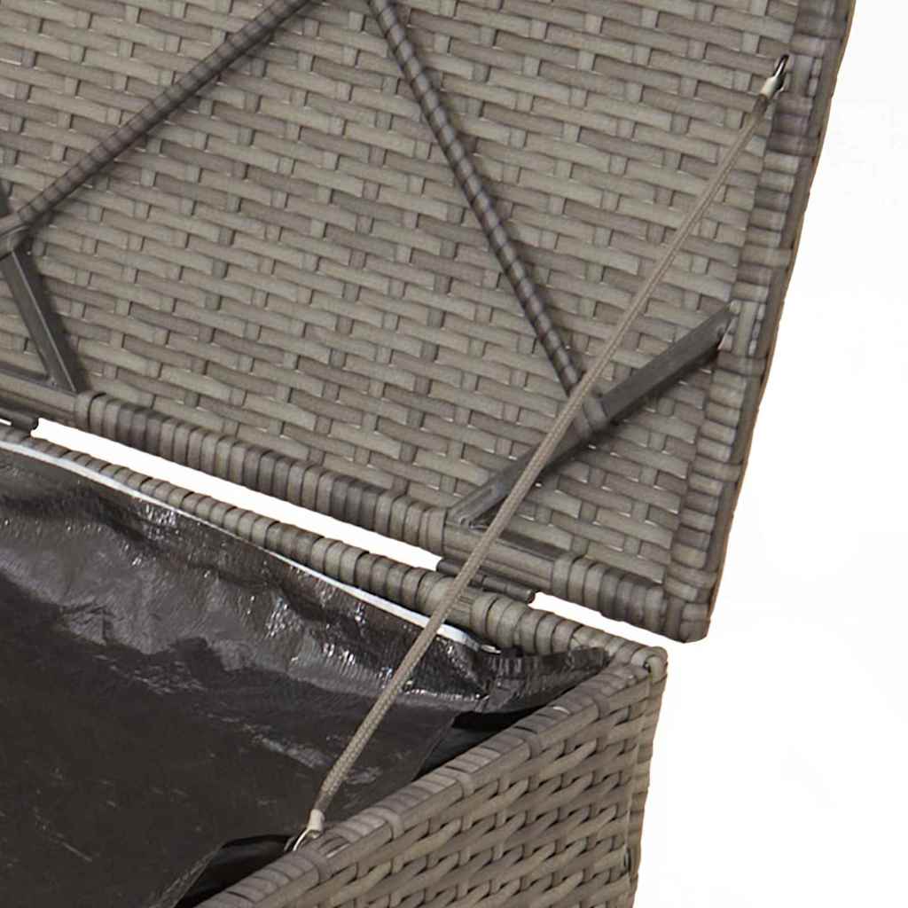 Cushion Box with Storage Grey 50 x 50 x 50 cm Polyrattan