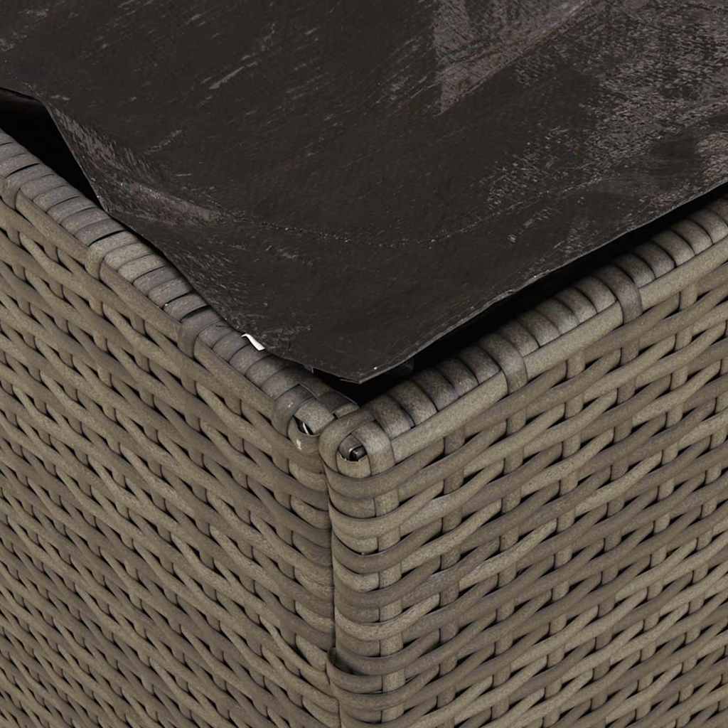 Cushion Box with Storage Grey 50 x 50 x 50 cm Polyrattan