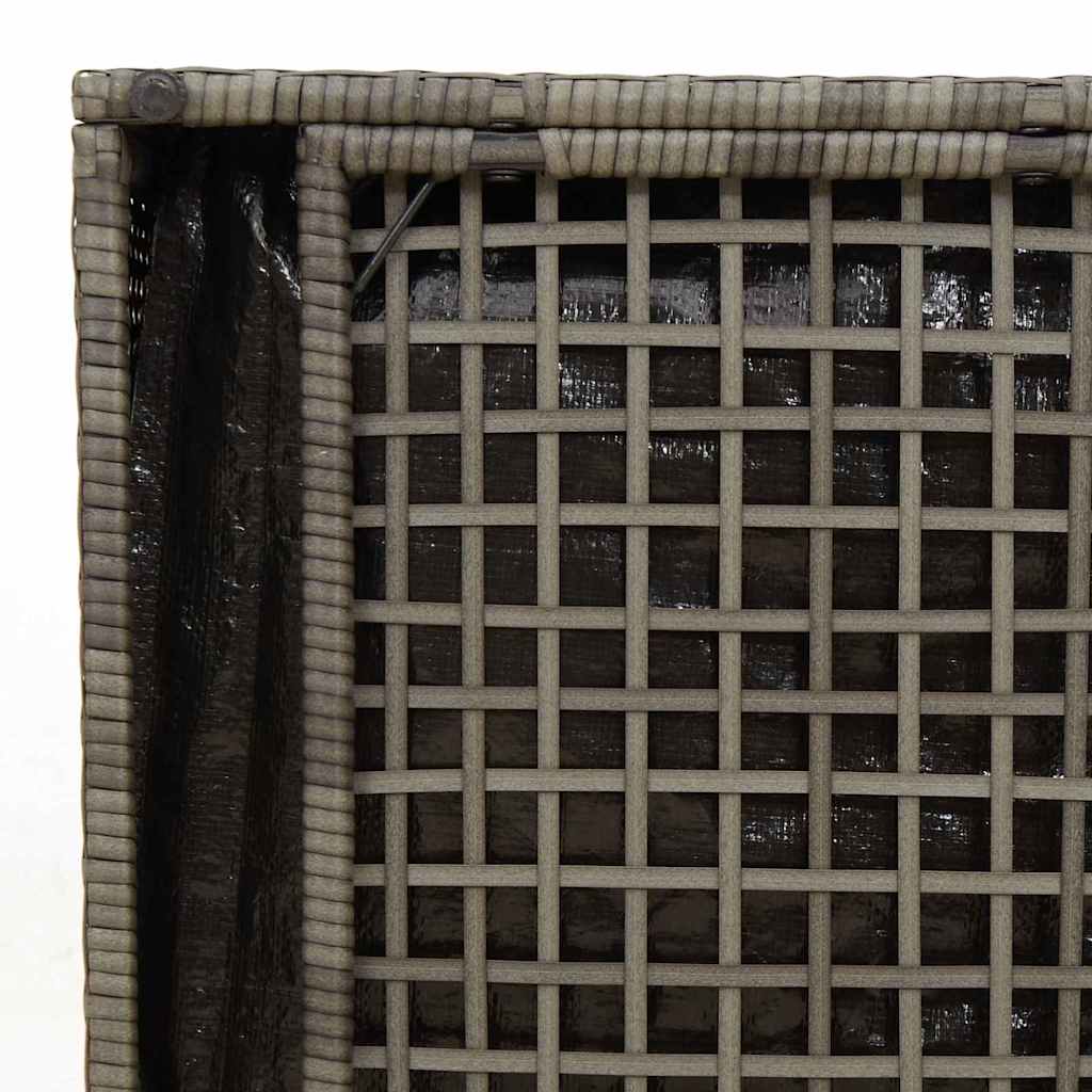 Cushion Box with Storage Grey 50 x 50 x 50 cm Polyrattan