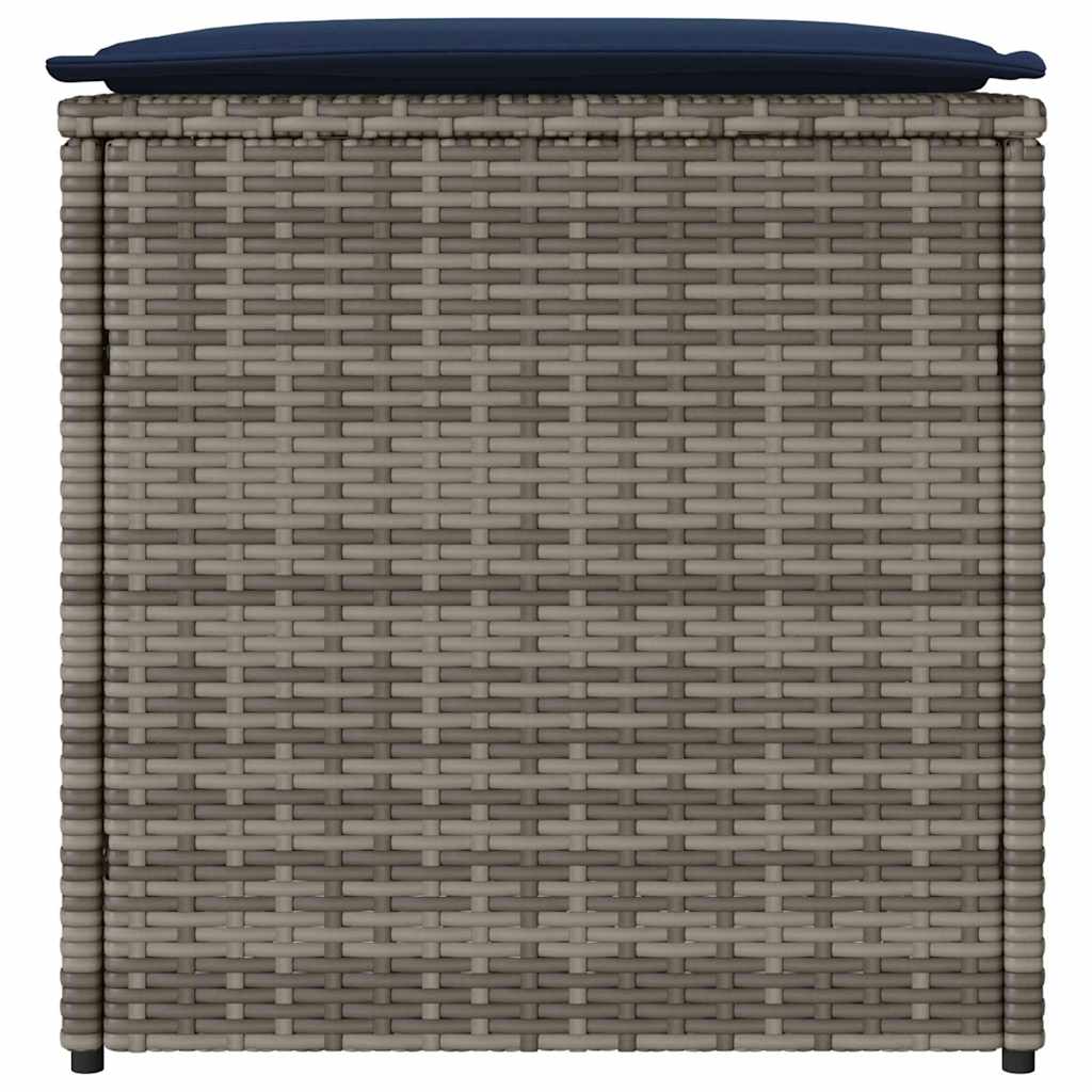 Cushion Box with Storage Grey 50 x 50 x 50 cm Polyrattan