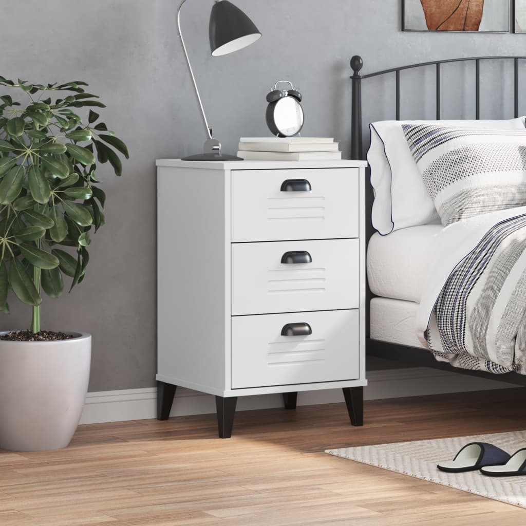 Nightstand VIKEN, white, treated wood