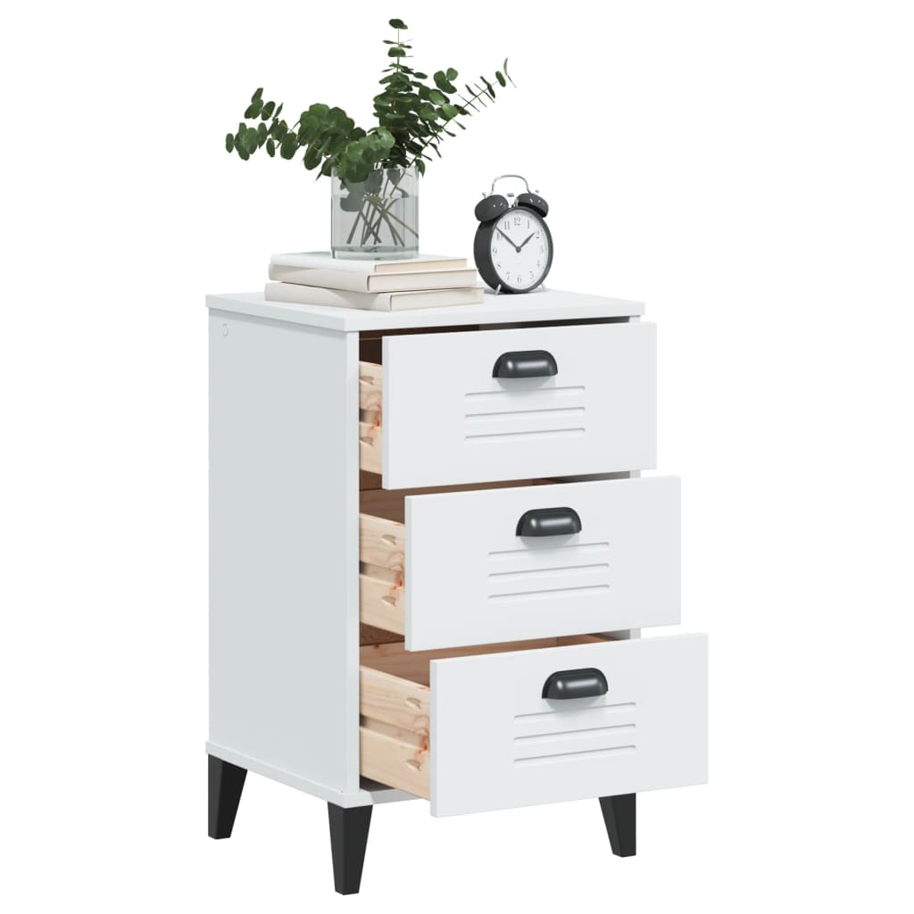 Nightstand VIKEN, white, treated wood