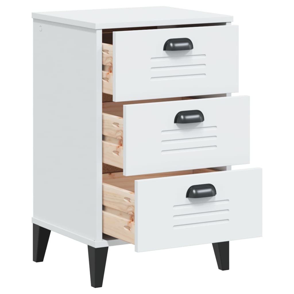 Nightstand VIKEN, white, treated wood